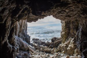 brown and grey rocky cave