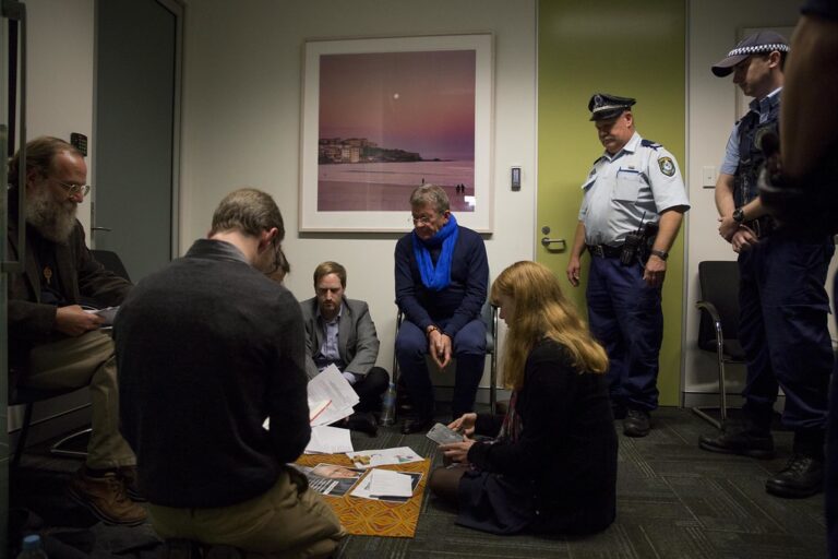 Police remove Christians from prayer sit in for asylum seekers at Malcolm Turnbull's office