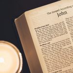 opened book of John Bible page