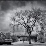 lightning, church, tree, landscape, enlightened, light, sky, dark, house, snow, black and white, god, anger, presbytery, god, god, god, god, god, nature, anger, anger